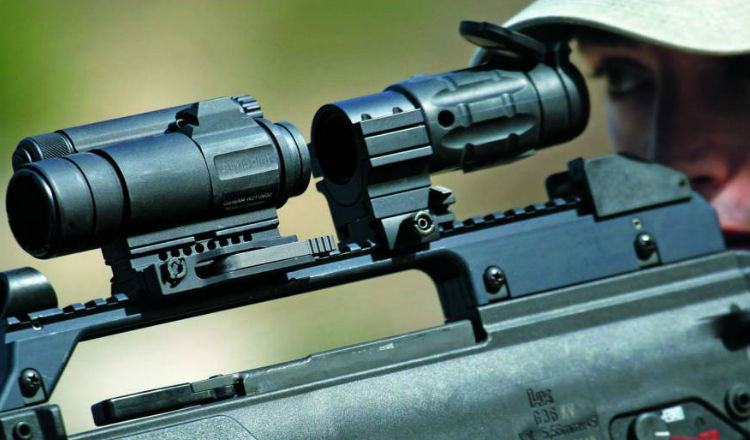 Aimpoint Comp M4 used with magnifier