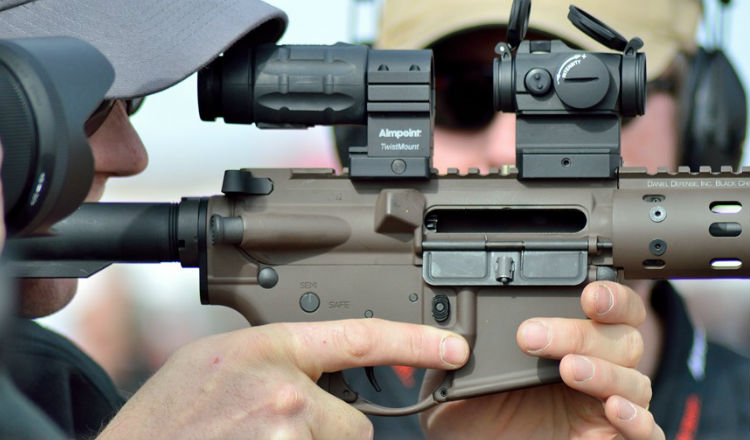 Aimpoint Micro T-2 attached to a rifle